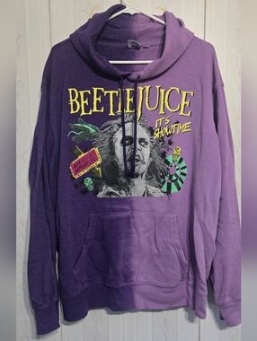 Beetlejuice Graphic Hooded Sweatshirt - Purple